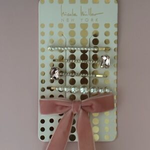 Nicole Miller Pink and Gold Hair Clip Set